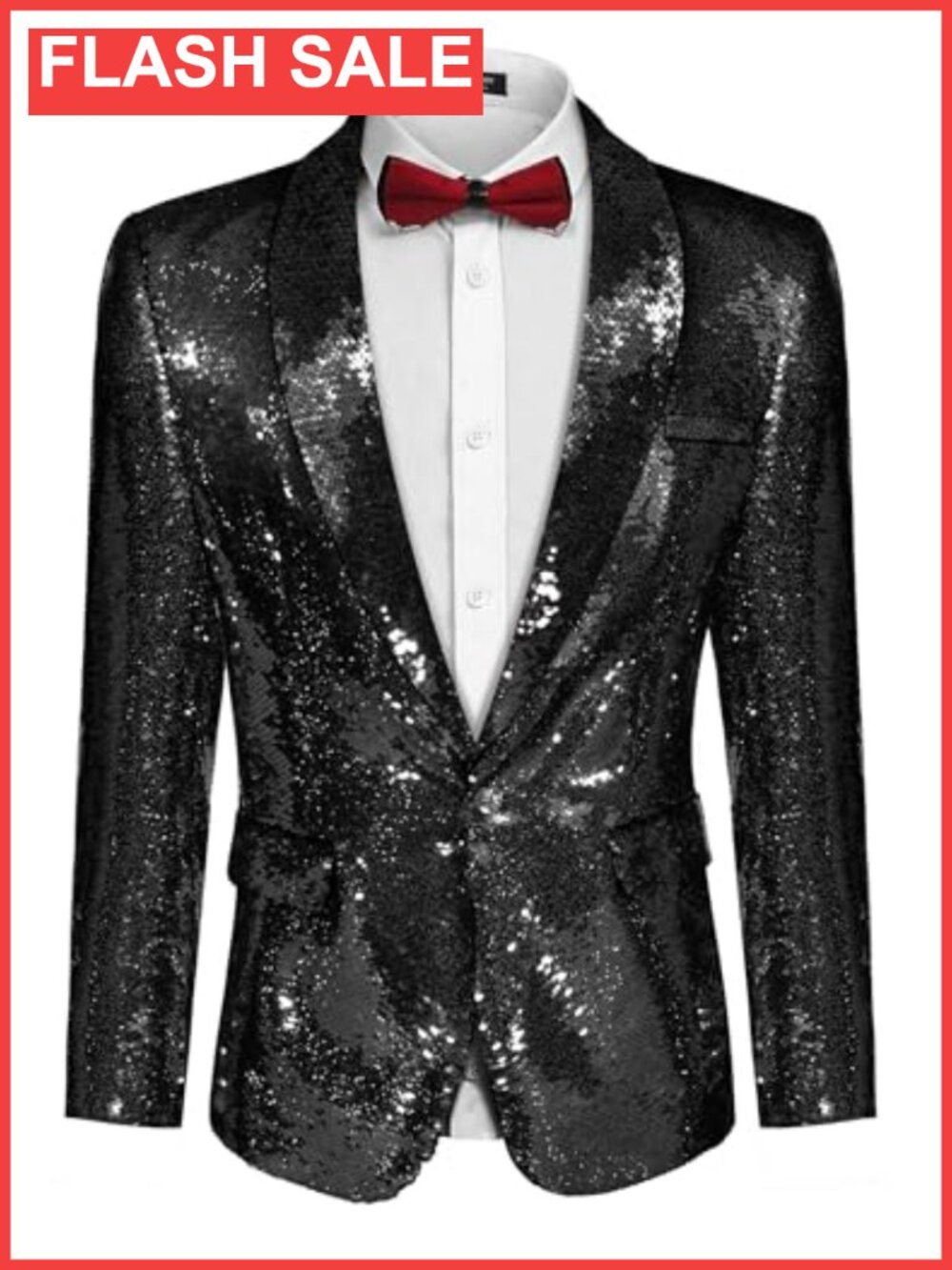 Men's Sequin Blazer Tuxedo Party Prom Wedding One Button Jacket